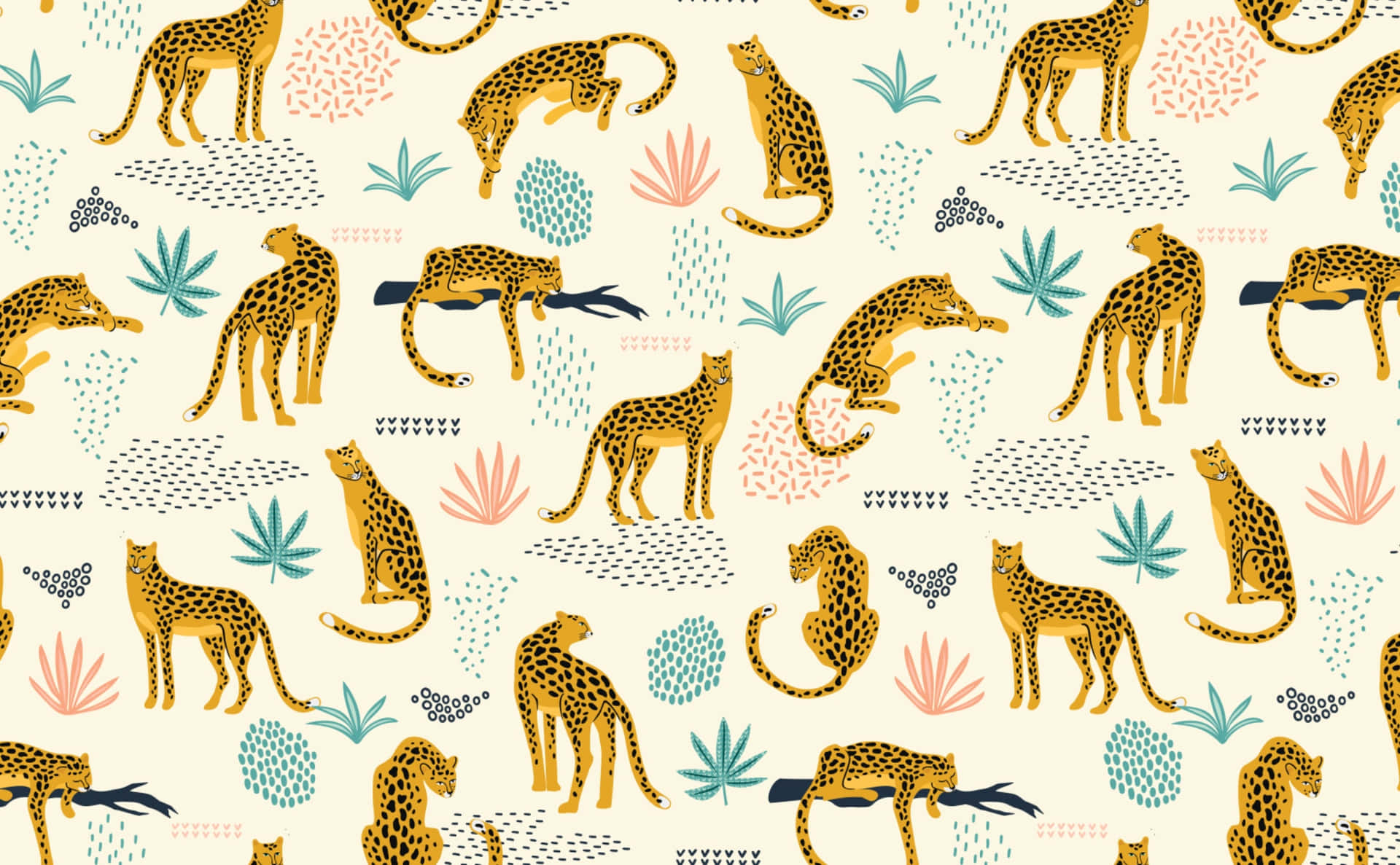 African_ Cheetahs_ Pattern_ Fabric_ Design Wallpaper