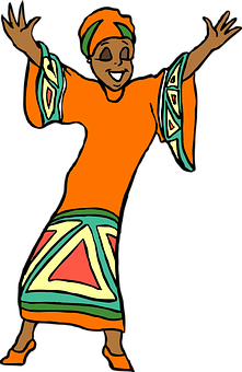 African Dance Celebration Cartoon PNG
