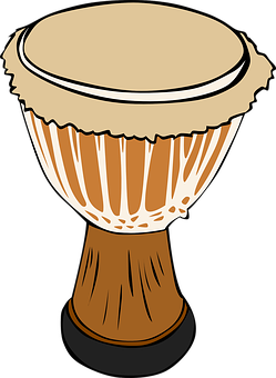 African Djembe Drum Illustration PNG