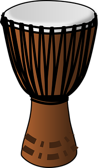 African Djembe Drum Vector PNG