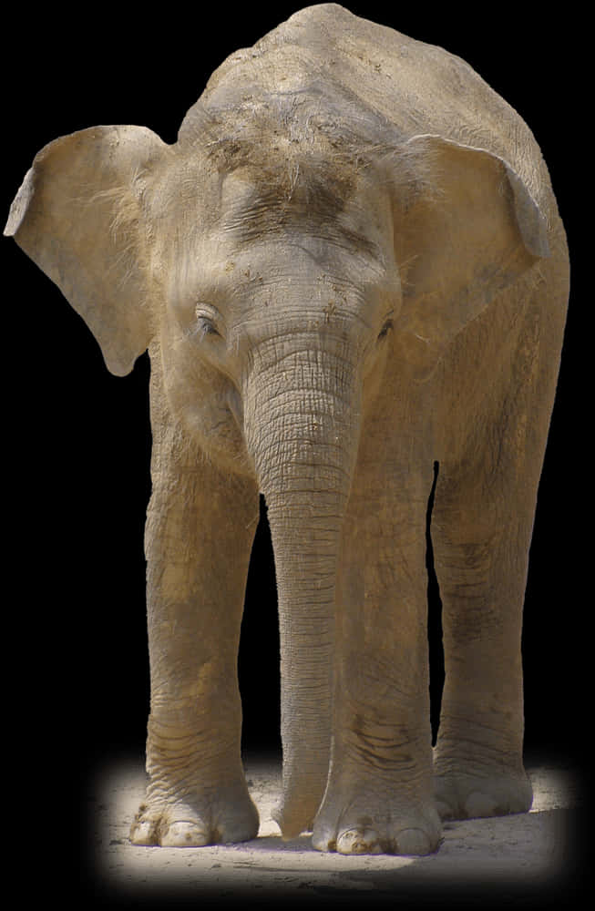 African Elephant Standing Isolated PNG