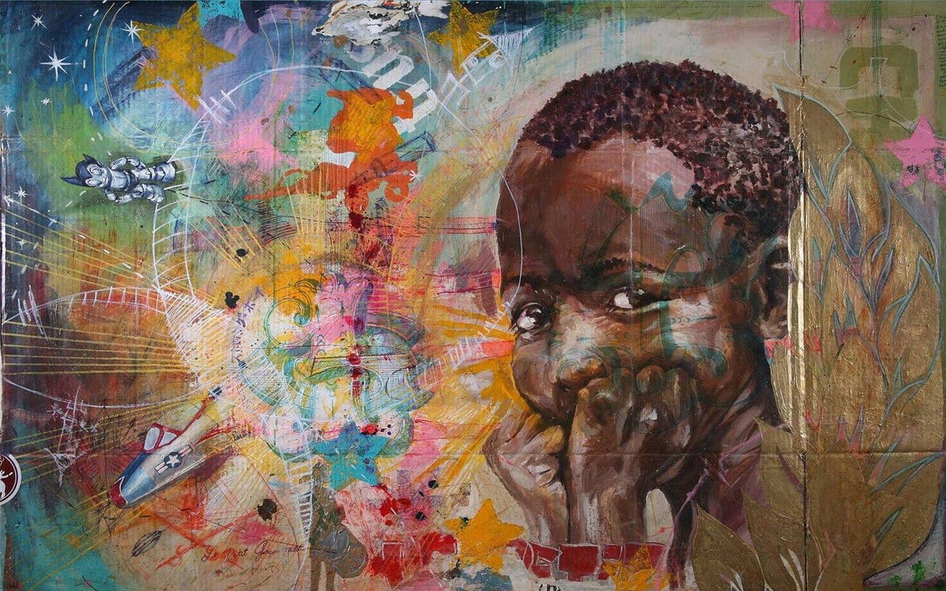 African Graffiti Art Wallpaper