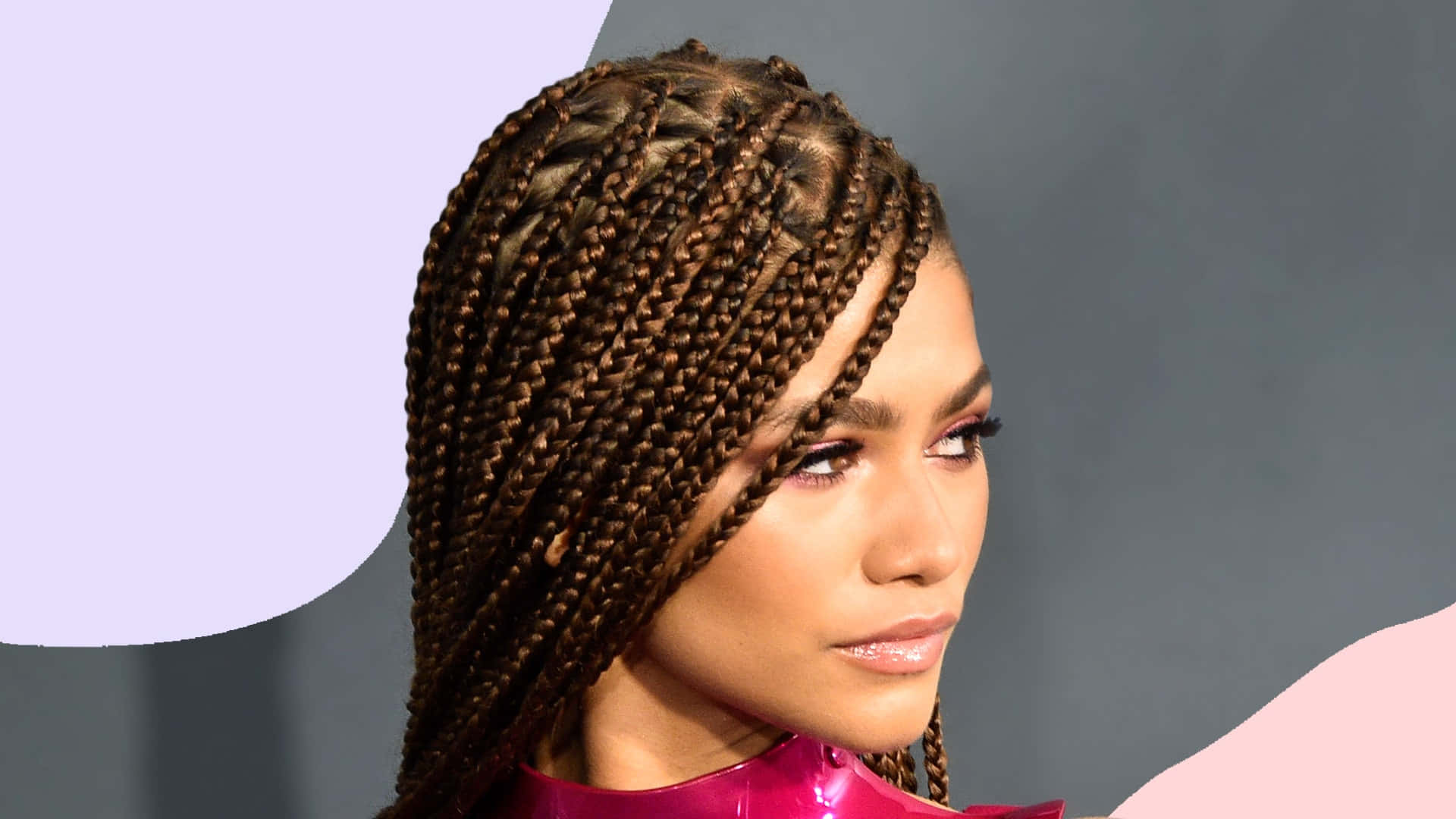Download A Woman With Braids In Pink Dress | Wallpapers.com