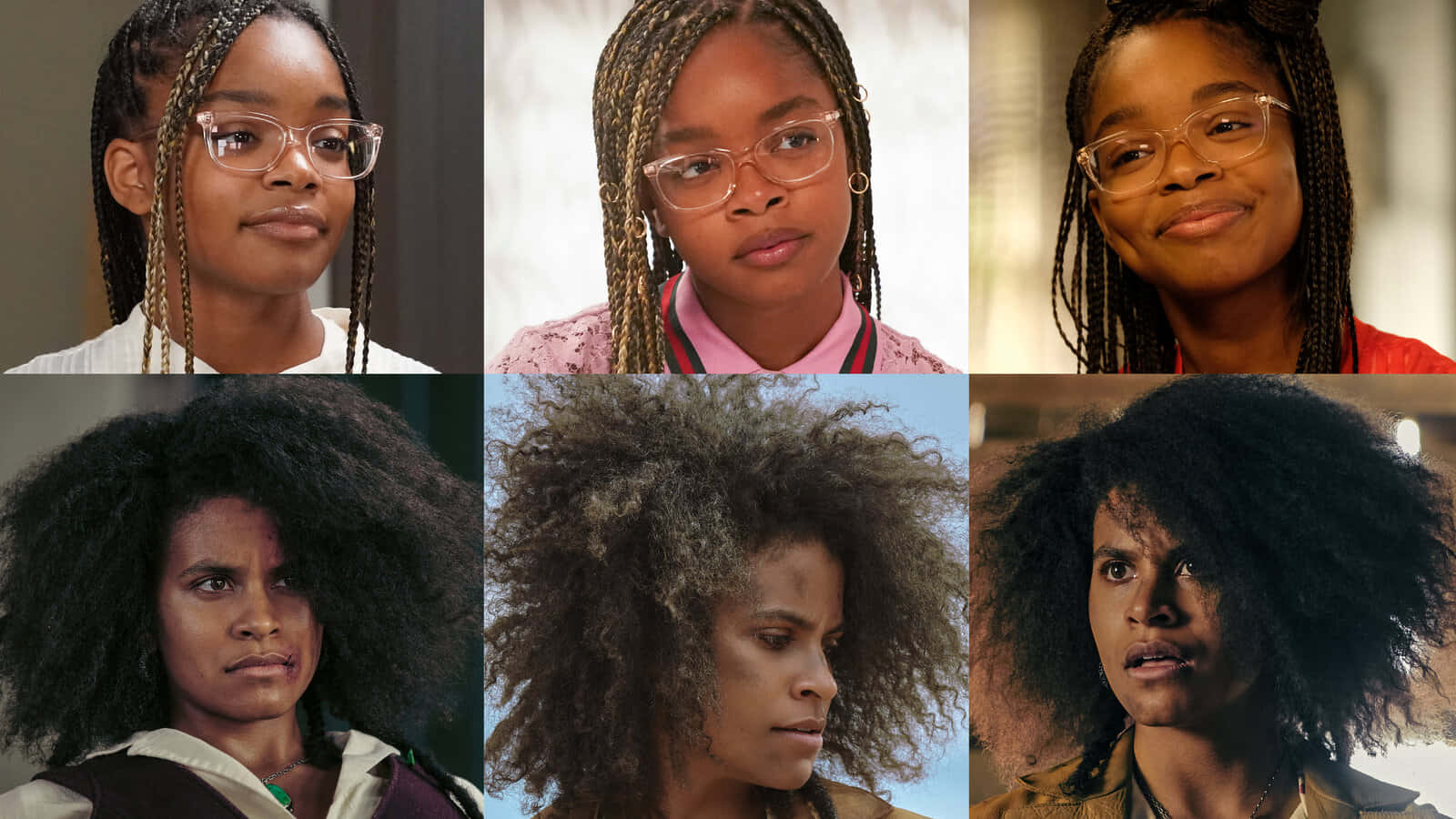 Umacolagem De Diferentes Mulheres Negras Com Óculos.
