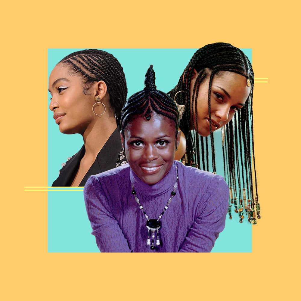 Three Black Women With Braids On Their Heads