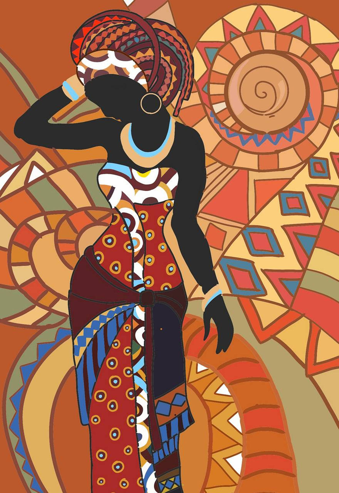 Afrikansk Minimalistisk Kunst Wallpaper