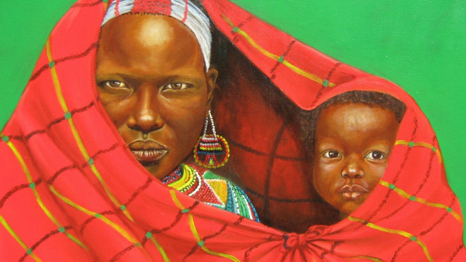 African Mother And Child Art Picture