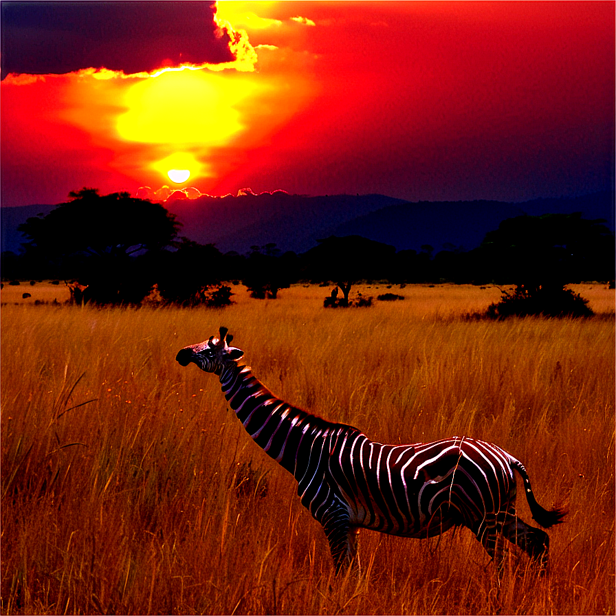 African Safari Sunset Png Ykb19 PNG