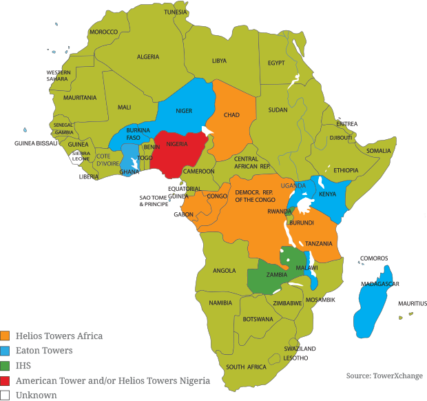 African Telecom Infrastructure Map PNG