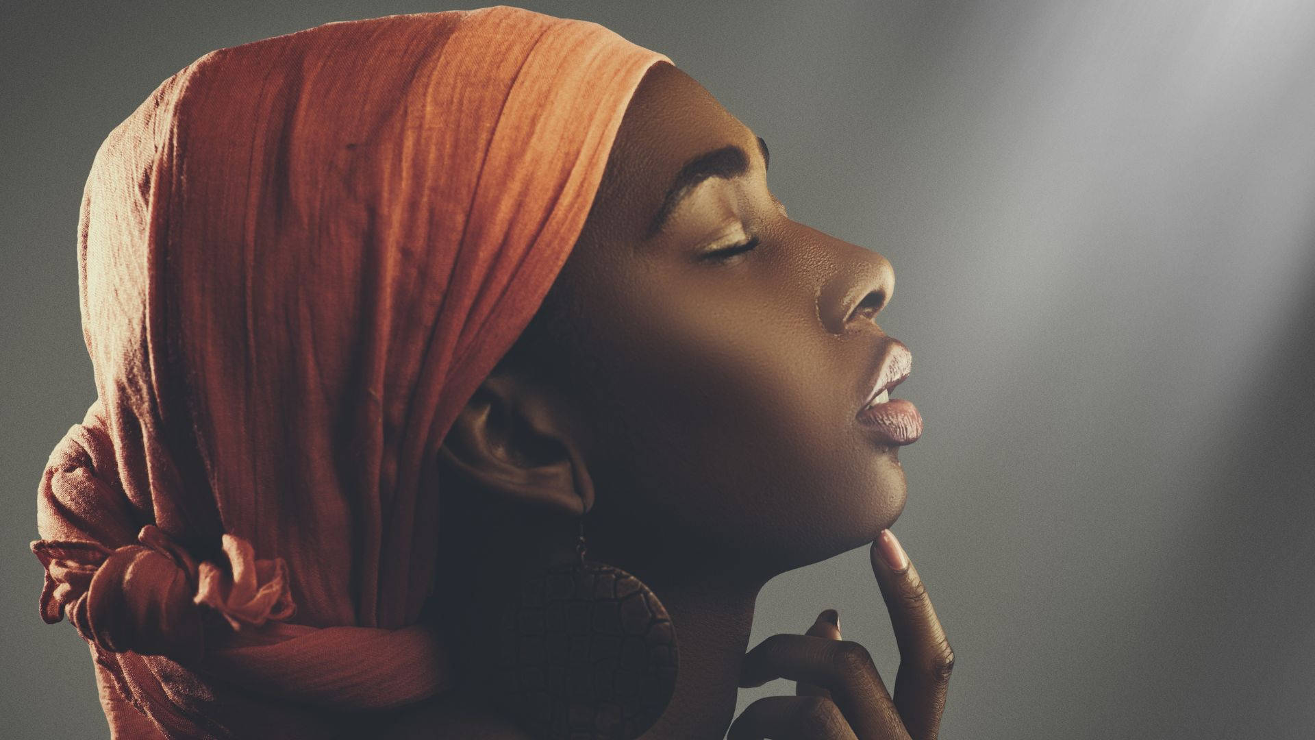 African Woman Eyes Closed Picture