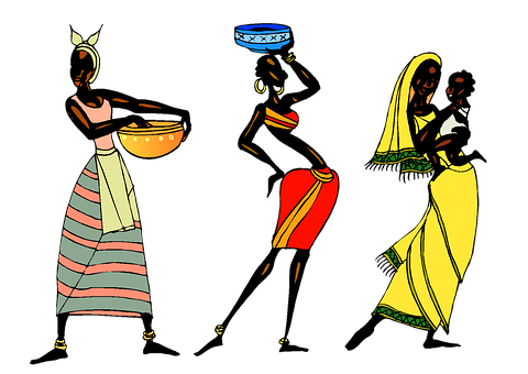 African Women Silhouettes PNG
