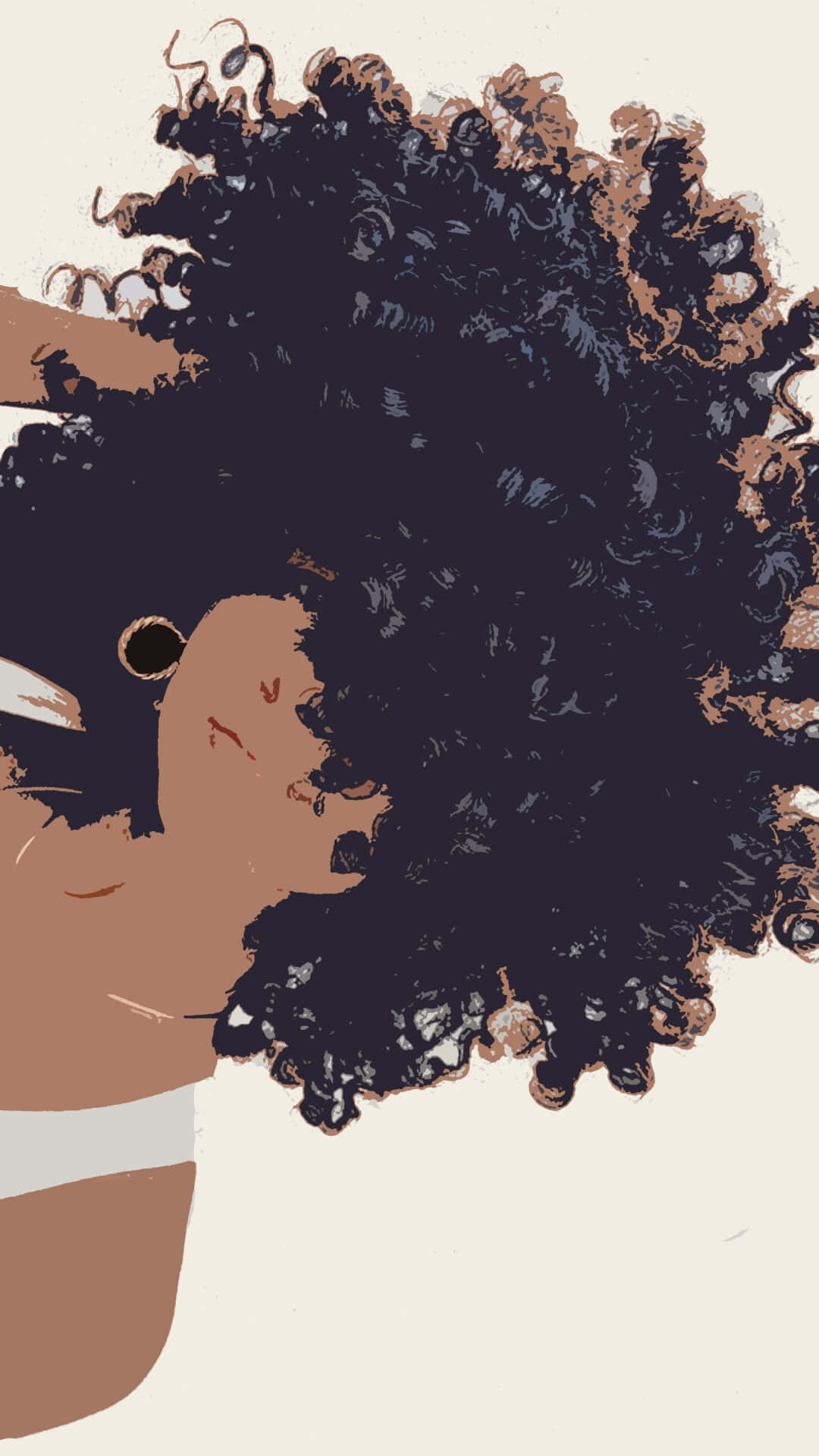 Afro_ Hair_ Silhouette_ Art Wallpaper
