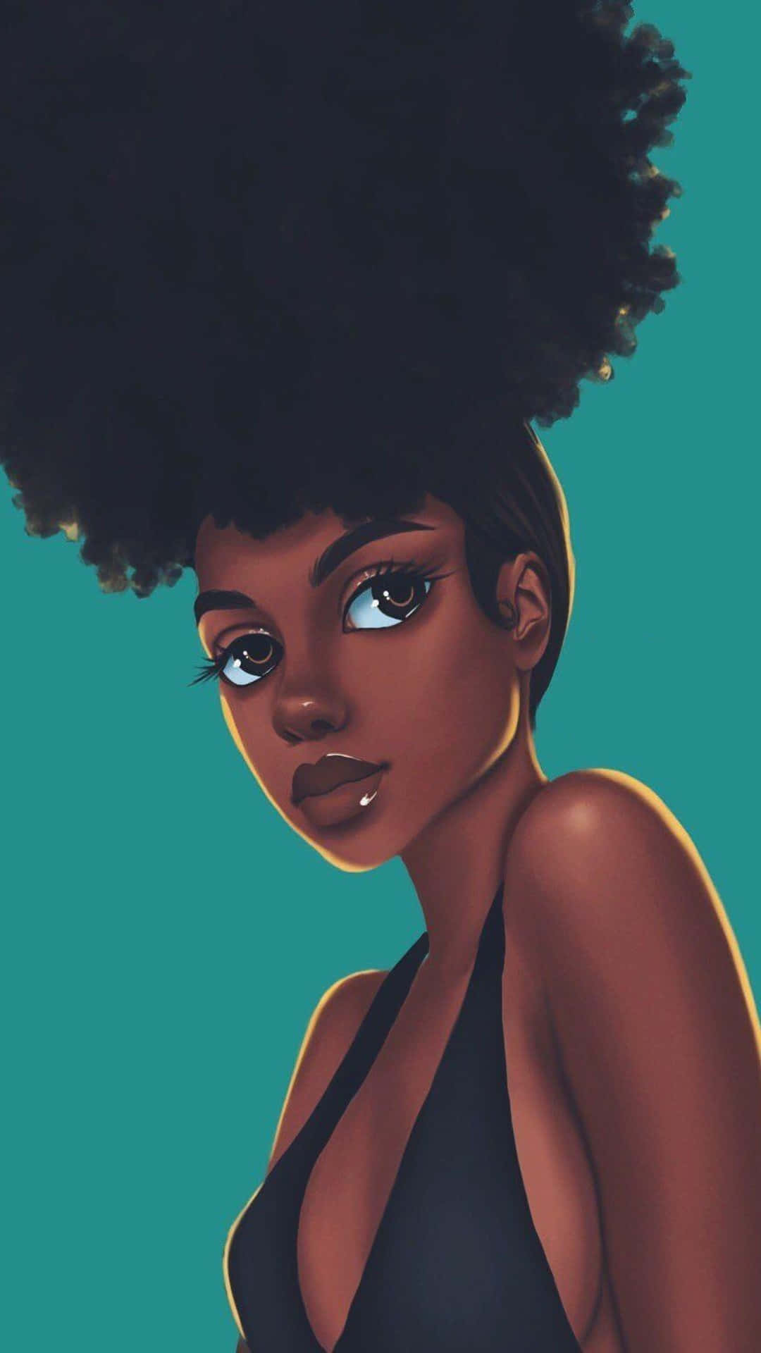 Afro Haired Beauty Illustration Wallpaper