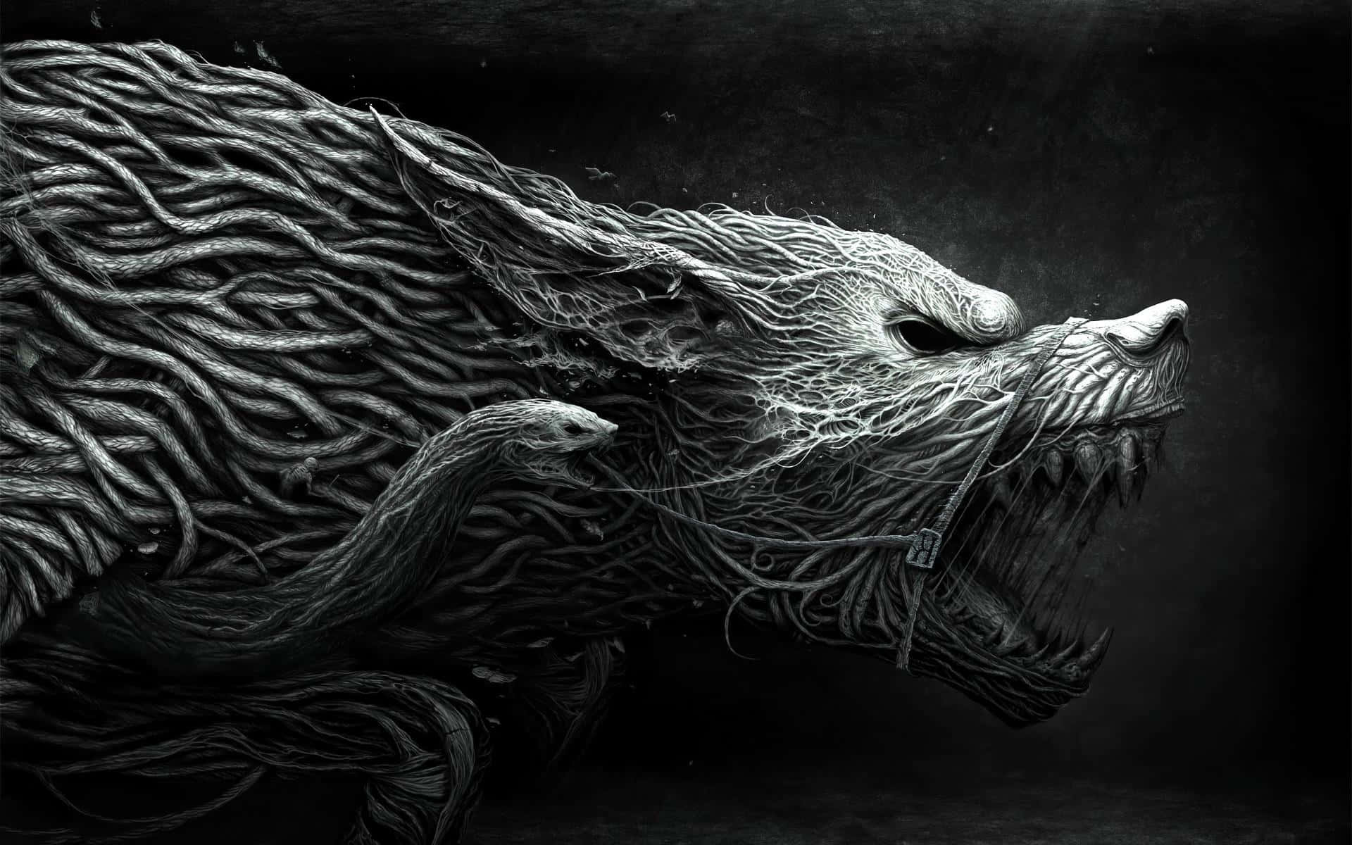 Aggressive Beast Revealed In Dark Wallpaper