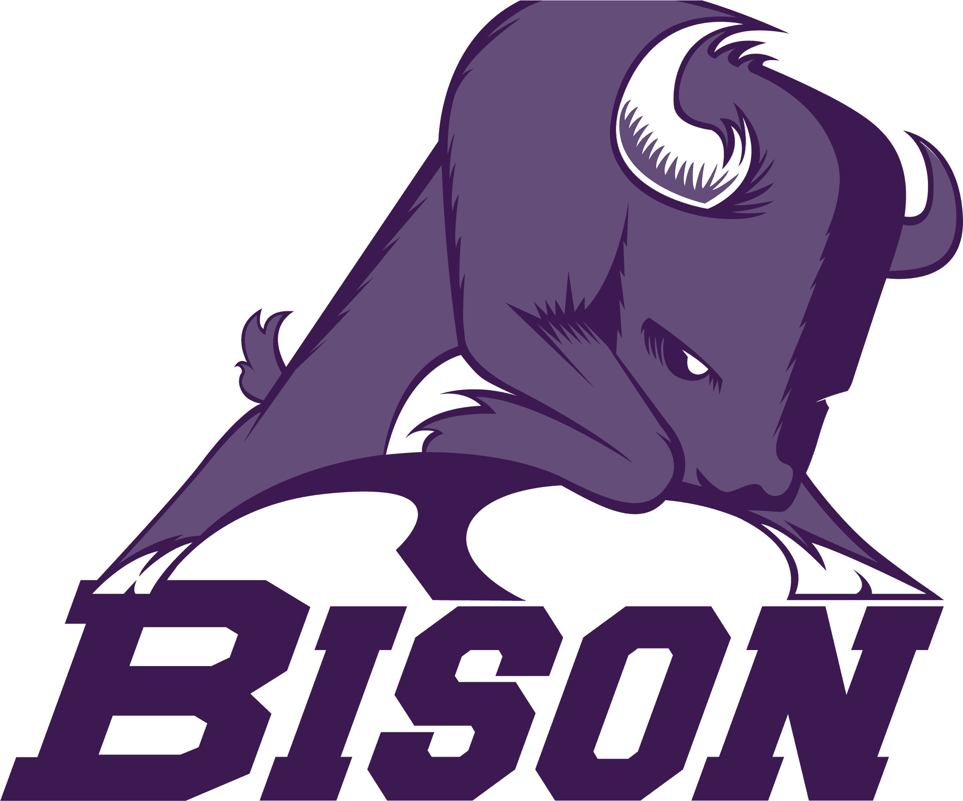 Aggressive Bison Mascot Logo PNG