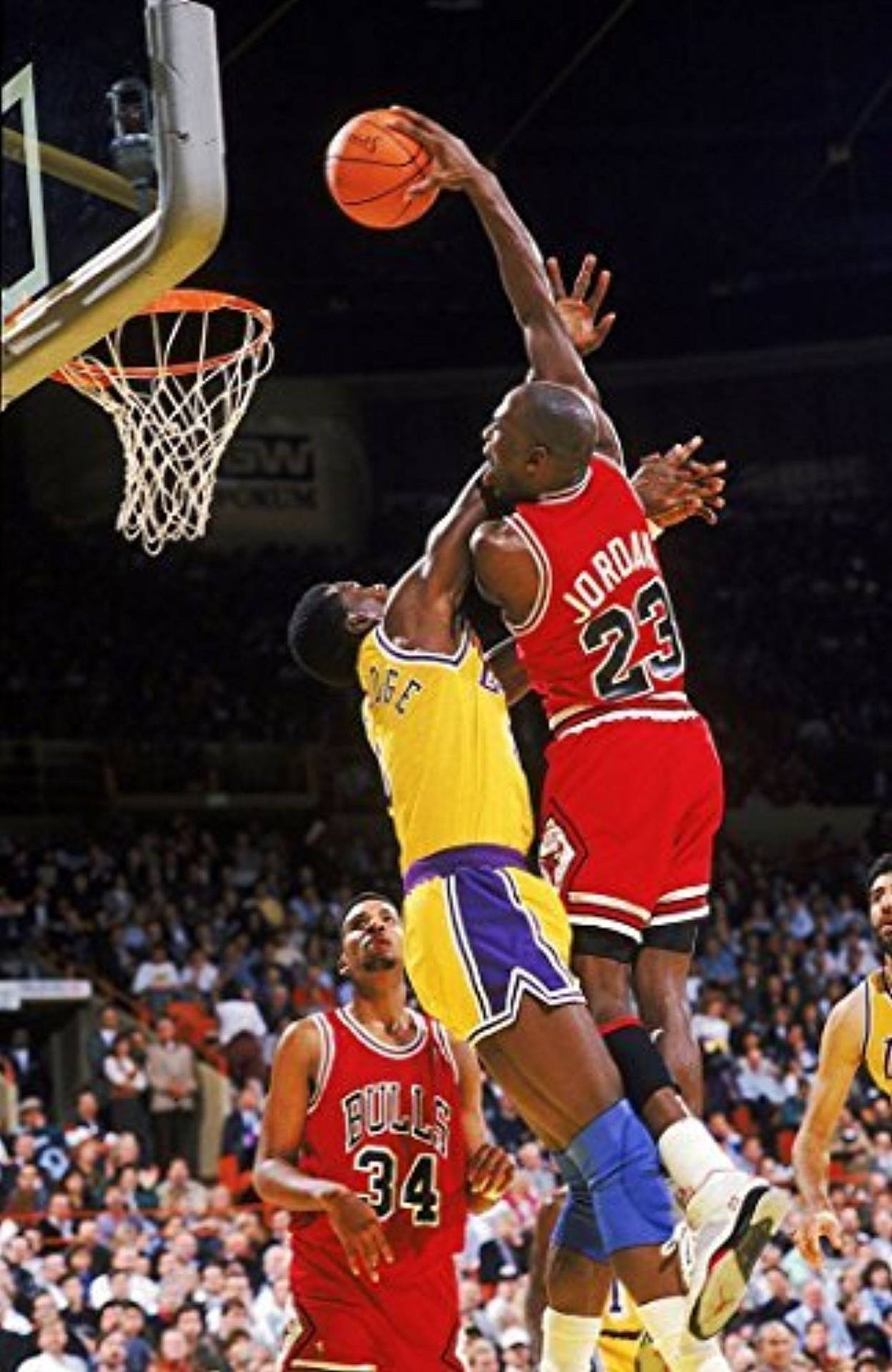 Aggressive Michael Jordan Shot Picture