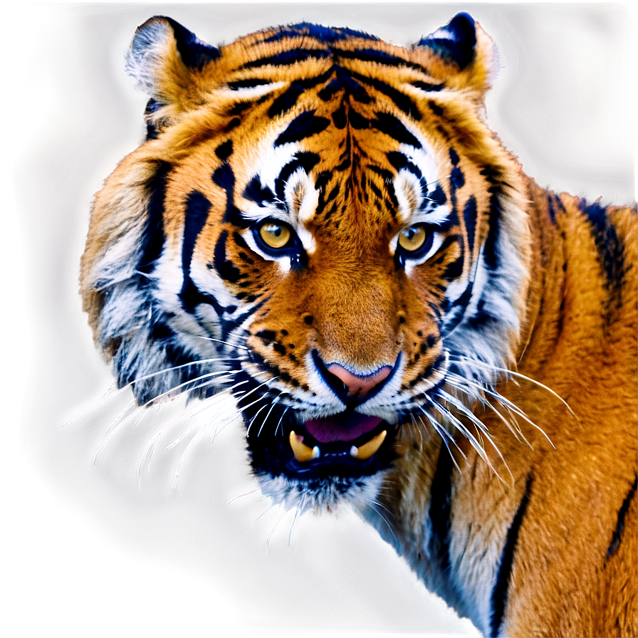 Aggressive Tiger Stare Png 06252024 PNG