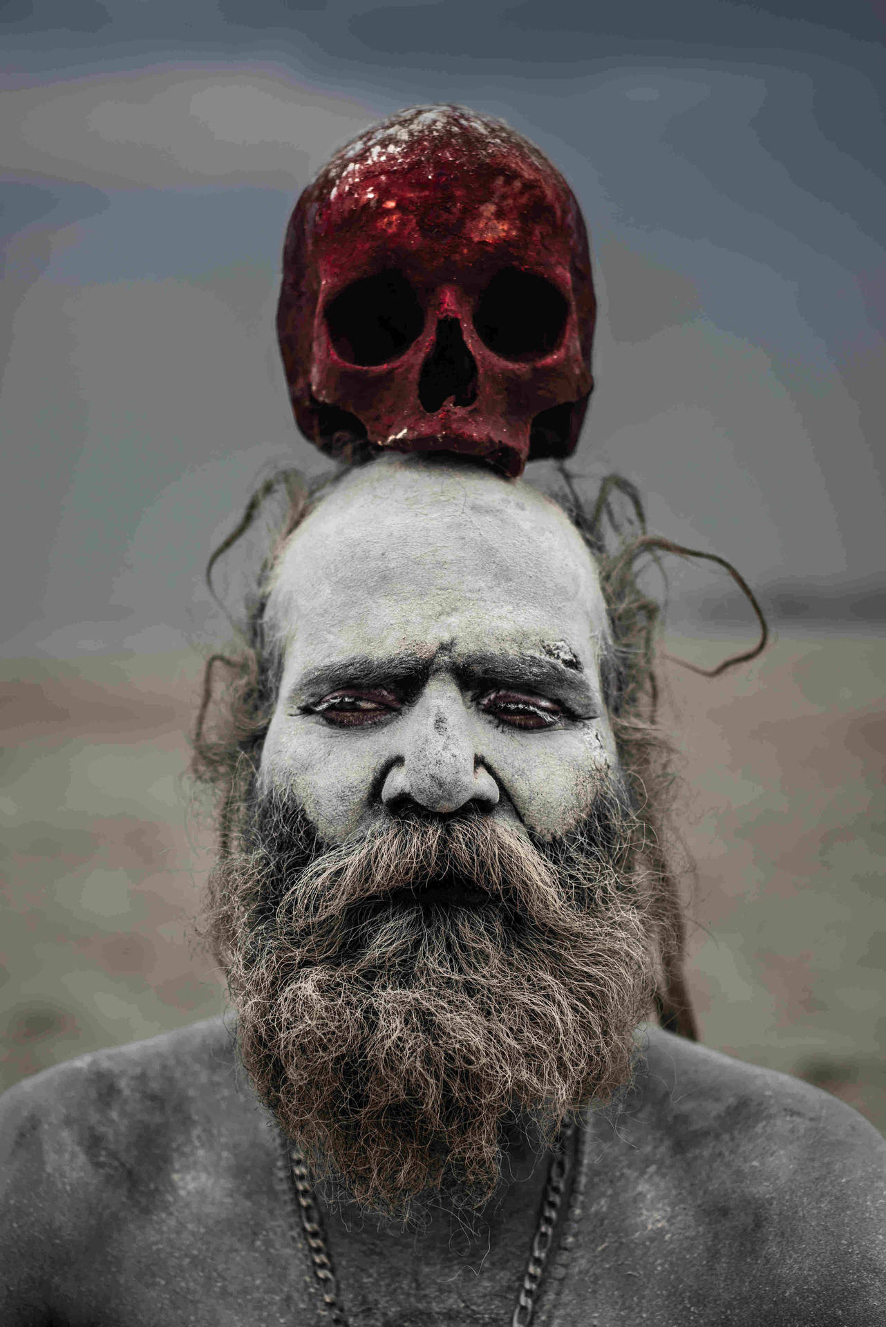 Aghori With Bloody Skull Wallpaper