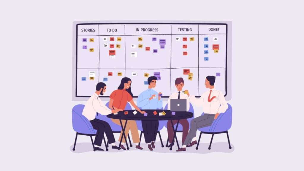 Agile Team Retrospective Meeting Wallpaper