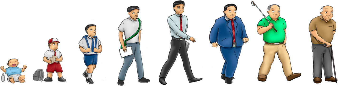 Aging Process Illustration PNG