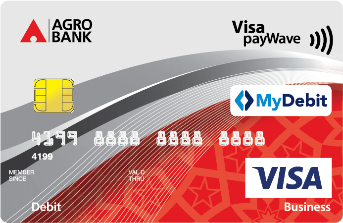 Agro Bank Visa Business Debit Card PNG