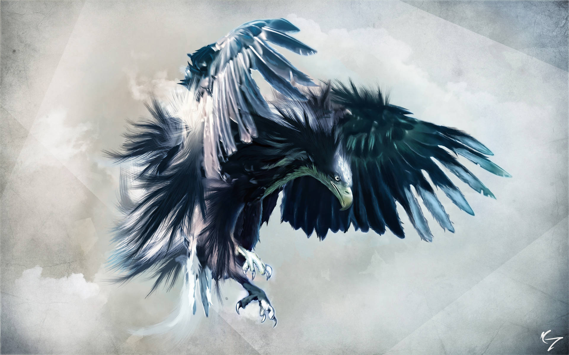 Aguila With Black Feathers Digital Art Wallpaper
