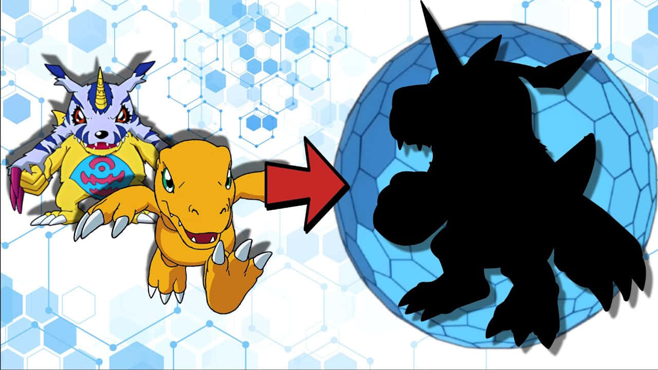 Agumon Digivolution Schaduw Achtergrond