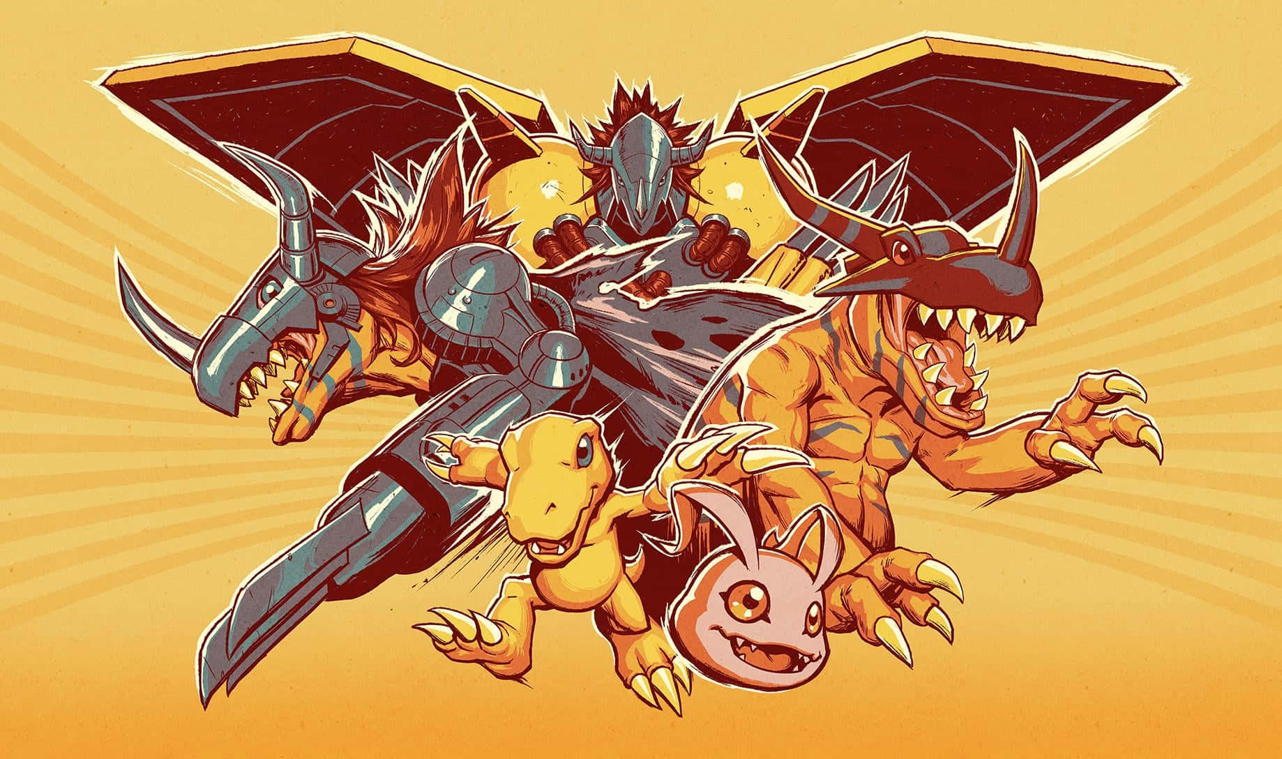 Agumon Evolutie Digitale Monsters Achtergrond