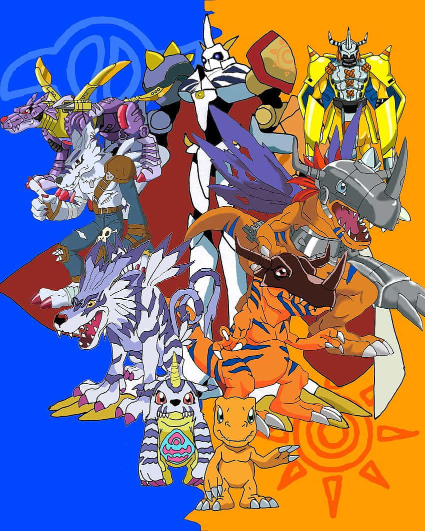 Agumon Ja Digimonin Evoluutioketju Taustakuva