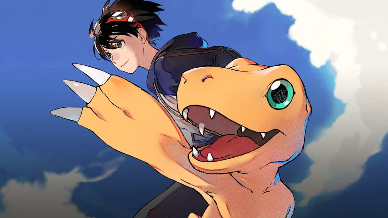 Agumon En Partner Avontuur Achtergrond