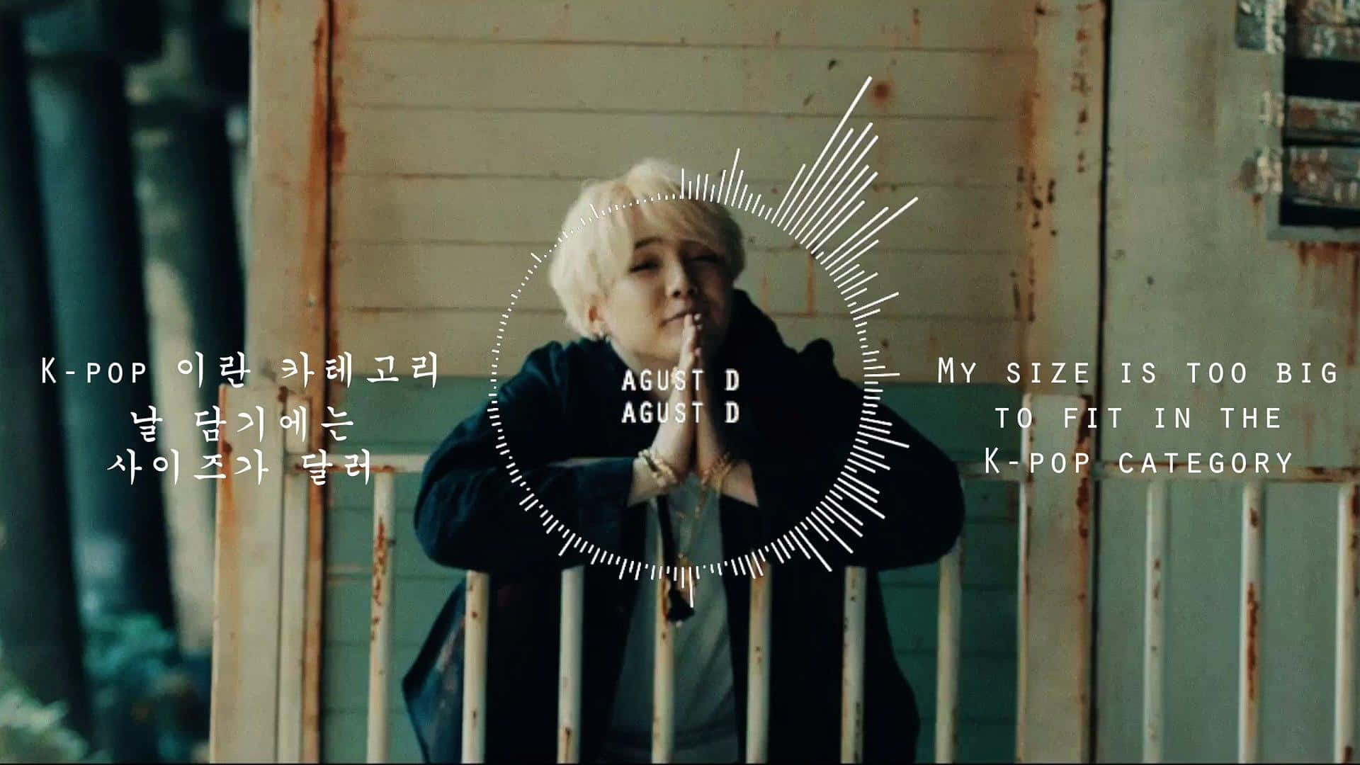 Agust D in a stylish and intense look, captivating the audience with his incredible rapping skills. Wallpaper