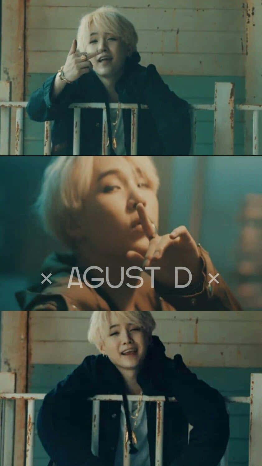 Agust D in a Powerful Pose Wallpaper