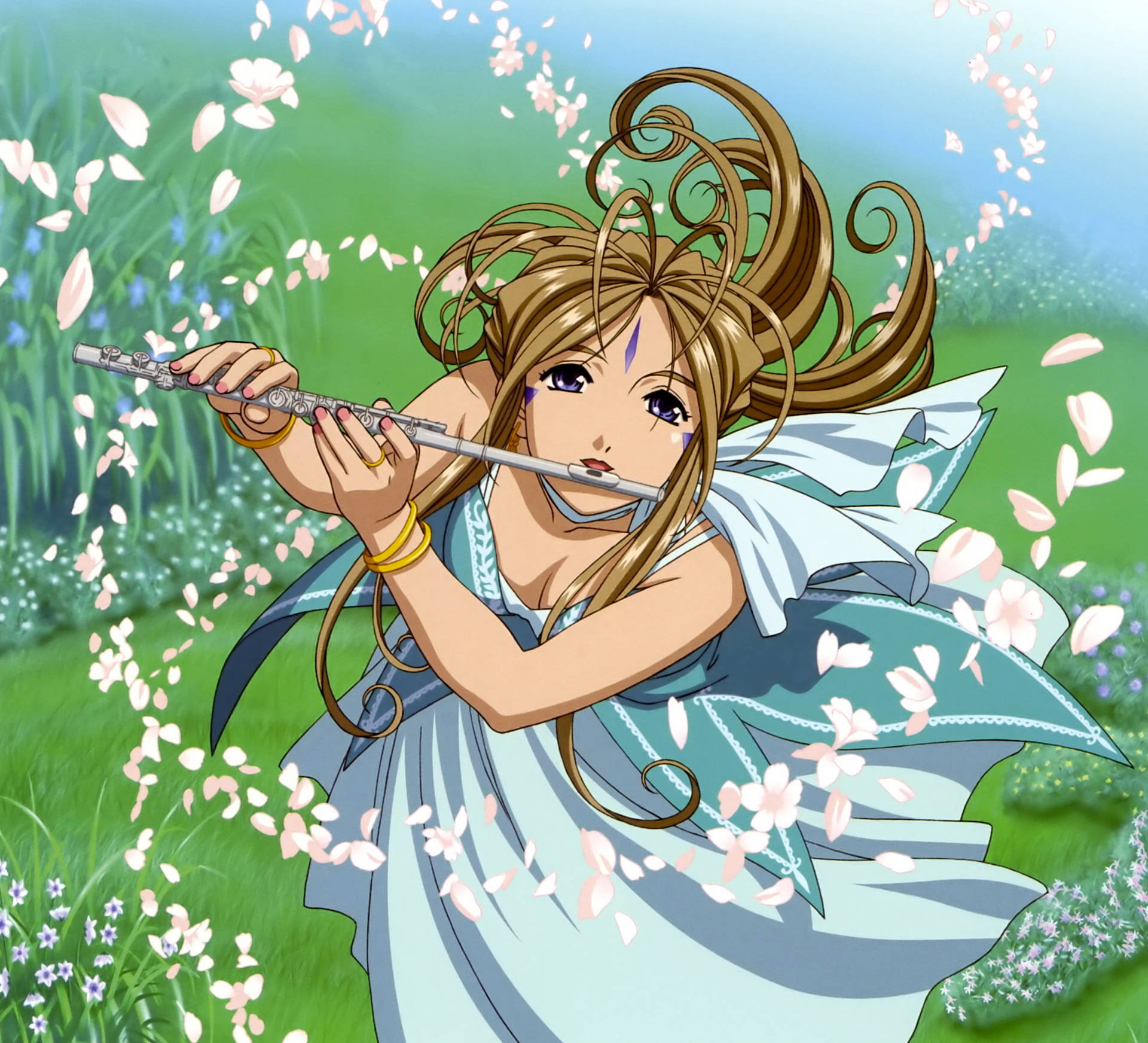 Ah My Goddess Flutist Belldandy Background