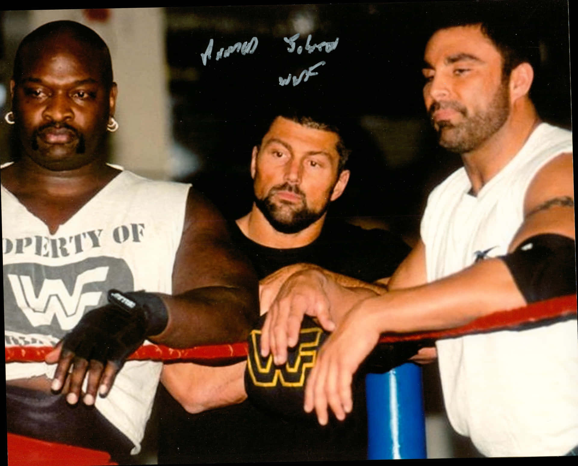 Ahmed Johnson Signed Photo With Steve Blackman Wallpaper