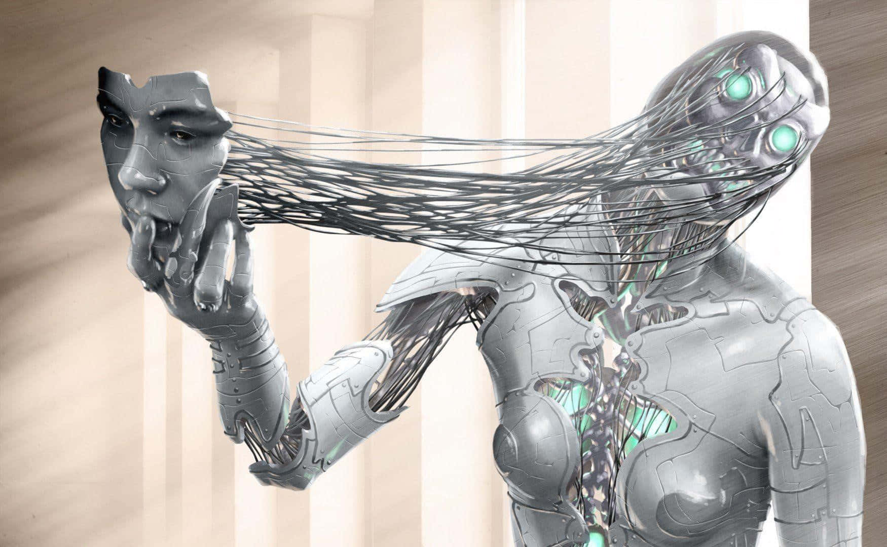 Futuristic Artificial Intelligence Mind Concept Wallpaper