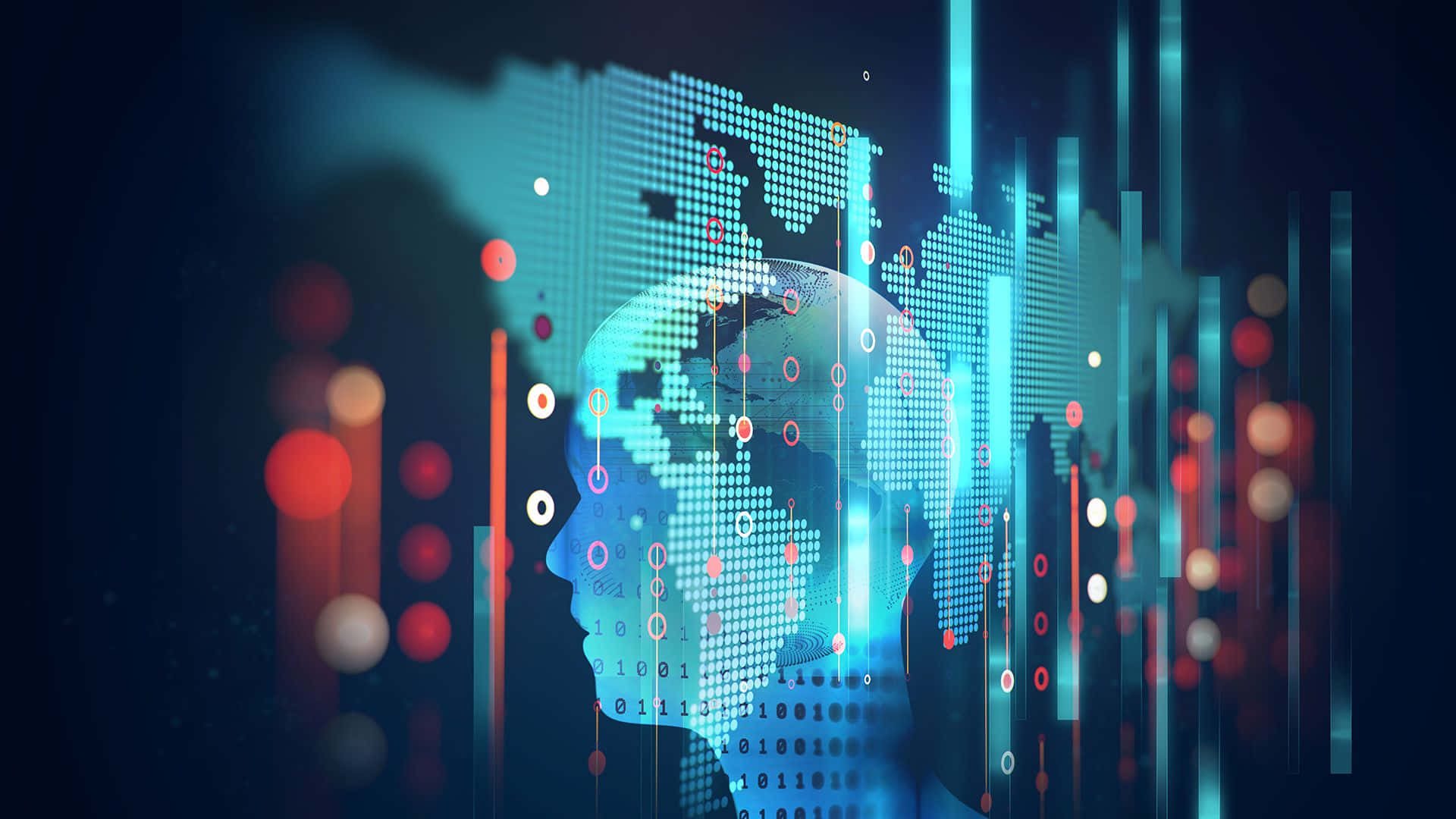 Futuristic AI Humanoid Robot Wallpaper