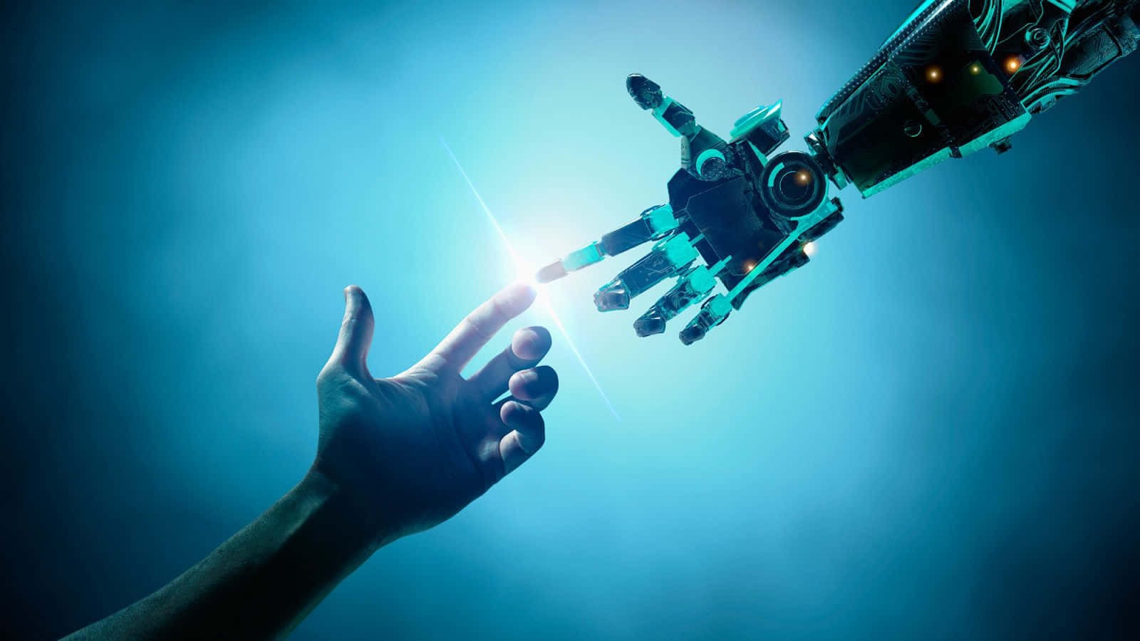 Immaginedi Un Umano-robot Con Intelligenza Artificiale