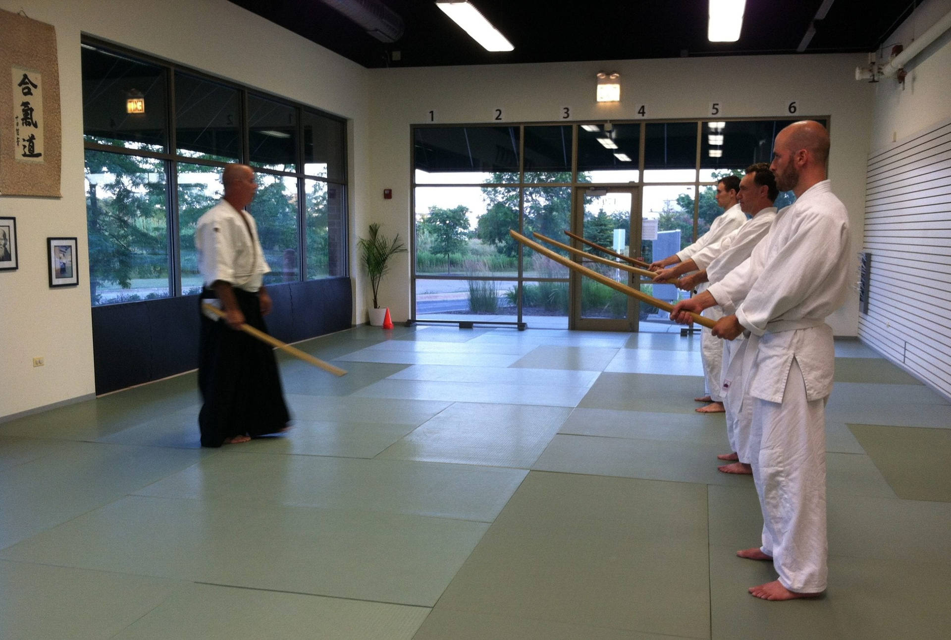 Aikido Master Demonstrates Jo Staff Techniques Wallpaper