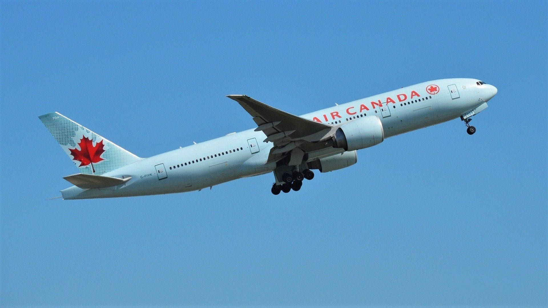 Dirigiblede Air Canada En El Cielo Azul Fondo de pantalla