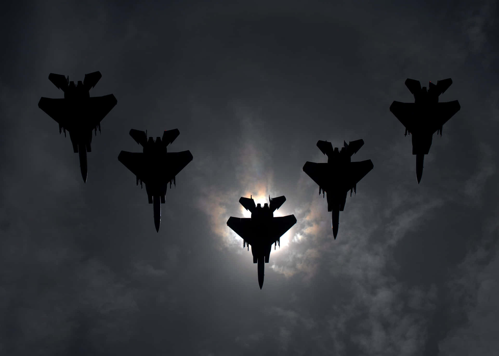 Military aircraft soaring through the skies