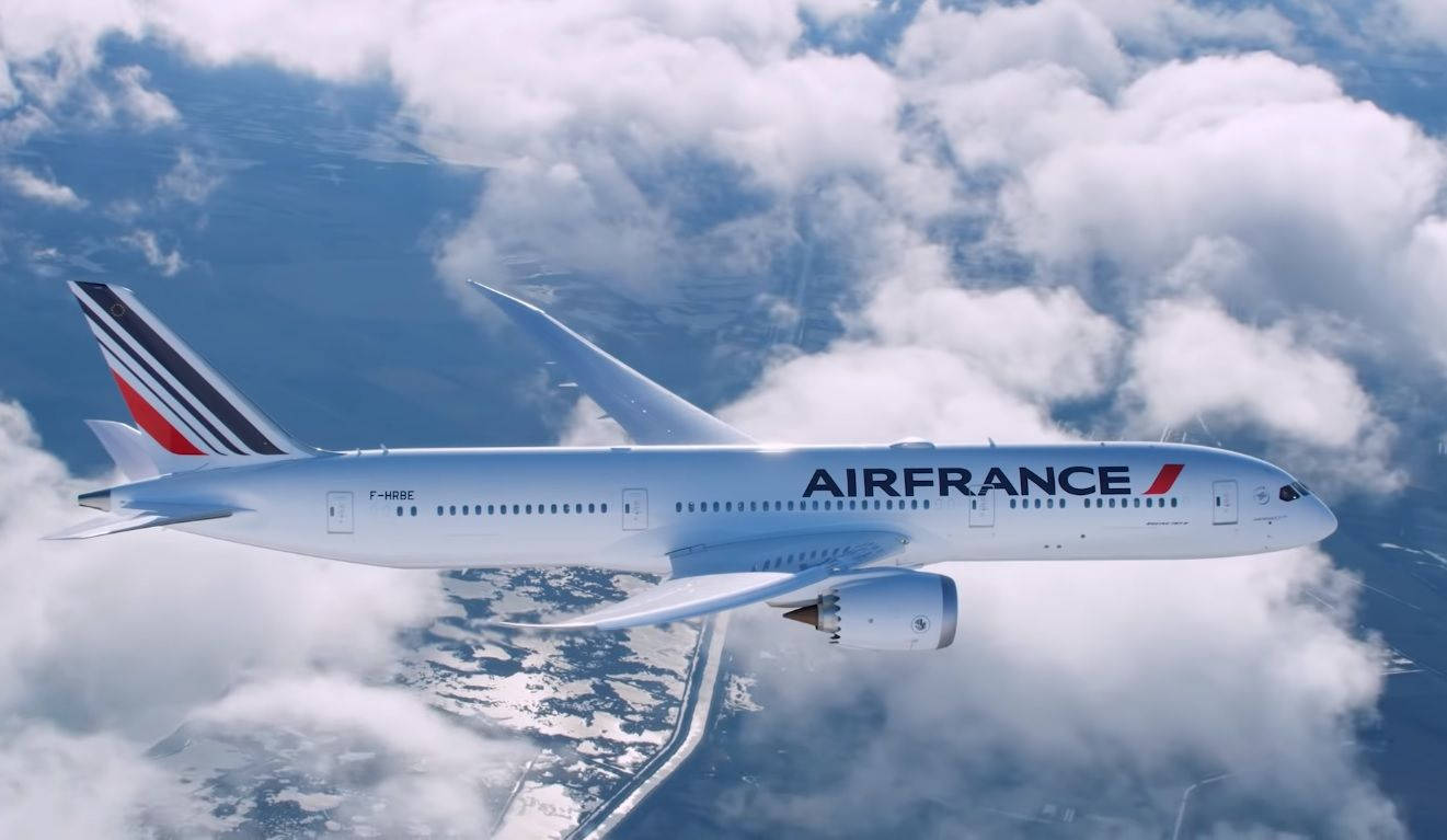 Air France Airbus A350-941 Plane High Angle Shot Wallpaper