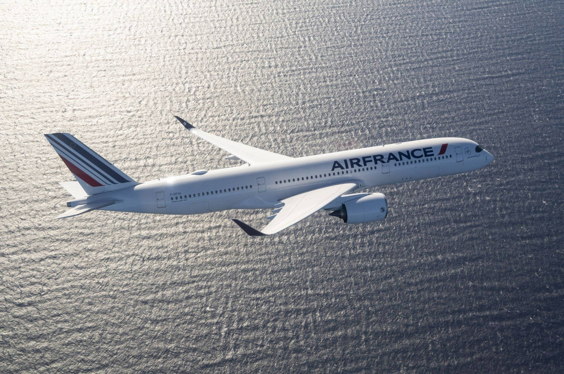Air France Airline Airbus A350 Plane Above Sea Wallpaper