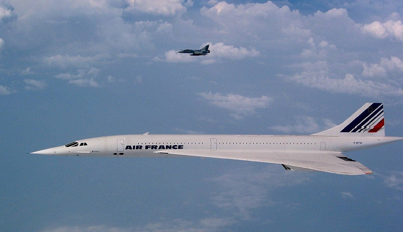 Air France Concorde Supersonisk Luftfartøj Wallpaper Wallpaper