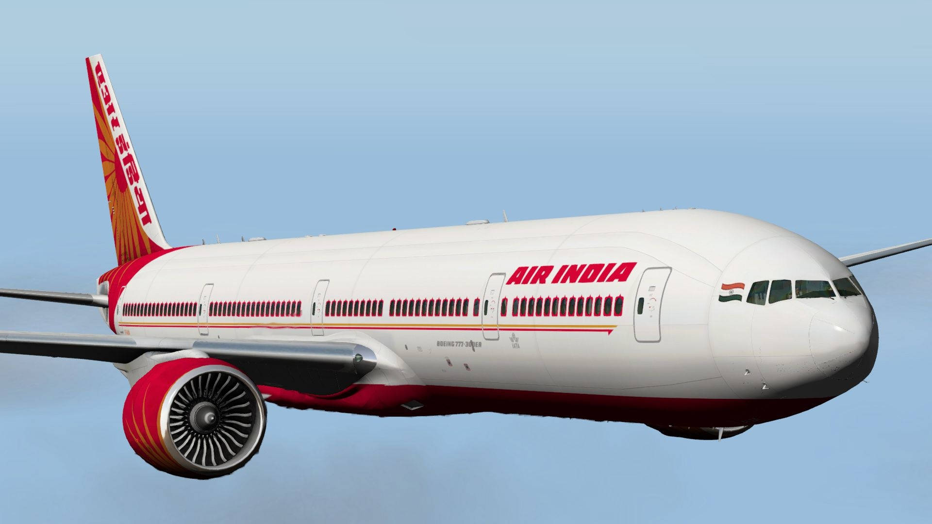 Modelode Avión Airbus 321 De Air India. Fondo de pantalla