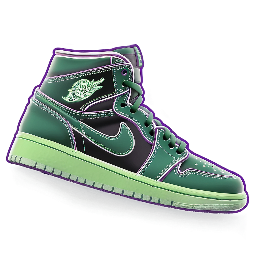 Air Jordan 1 Glow In The Dark Png Hkb18 PNG