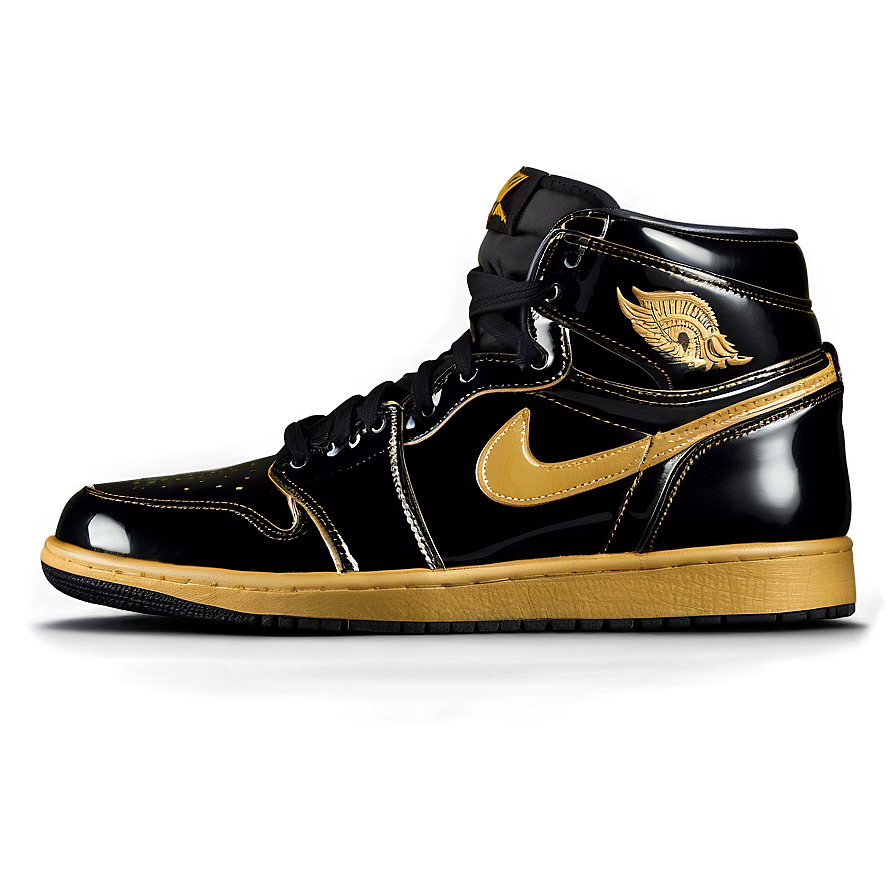 Air Jordan 1 Gold And Black Png 06202024 PNG