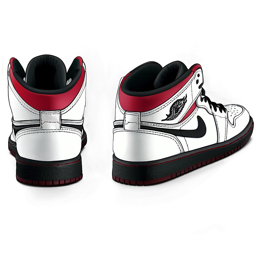 Air Jordan 1 Red And Black Png 06202024 PNG