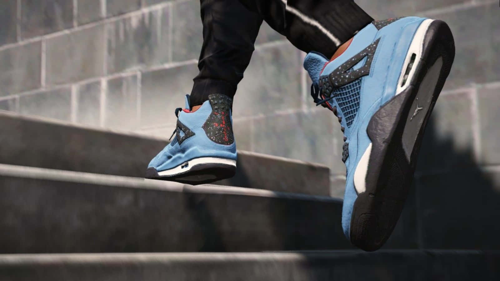 Klar til at tage af sted – De legendariske Air Jordan 4 sko Wallpaper