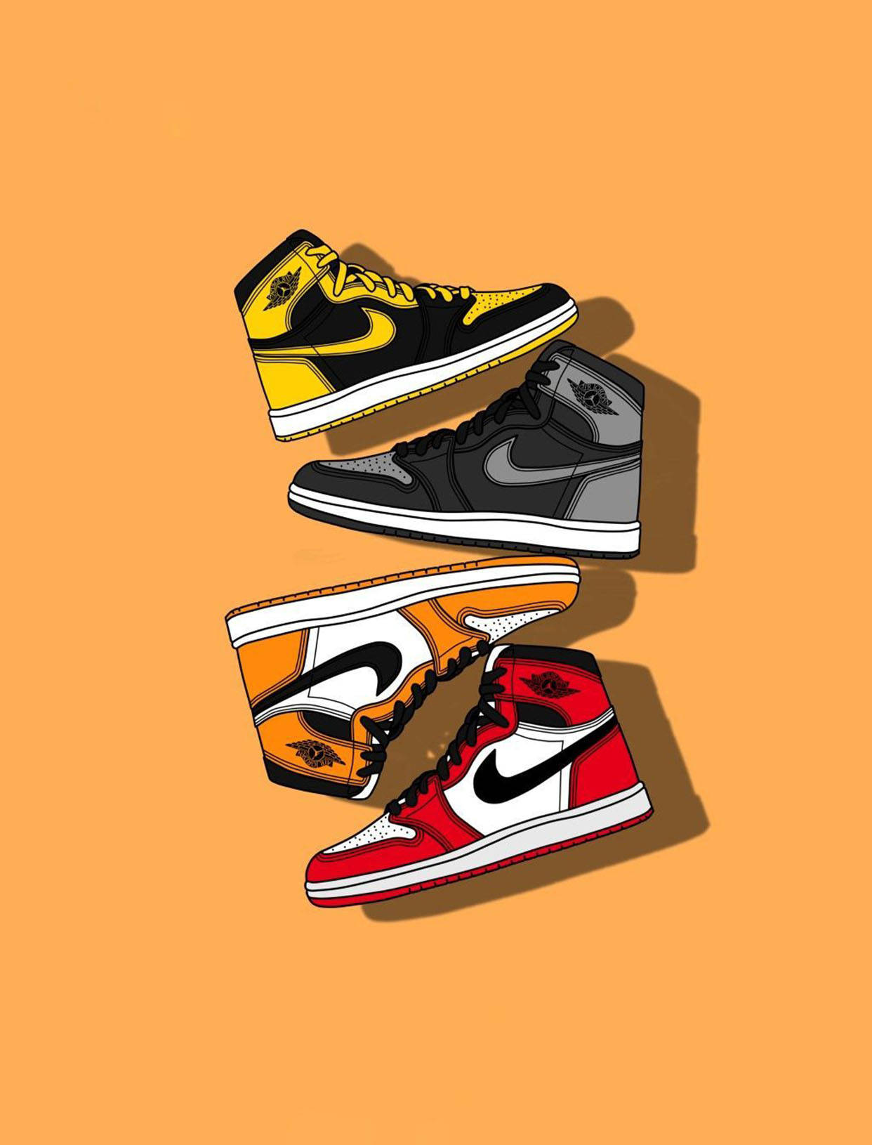 Download Air Jordan Cartoon Shoe Wallpaper | Wallpapers.com
