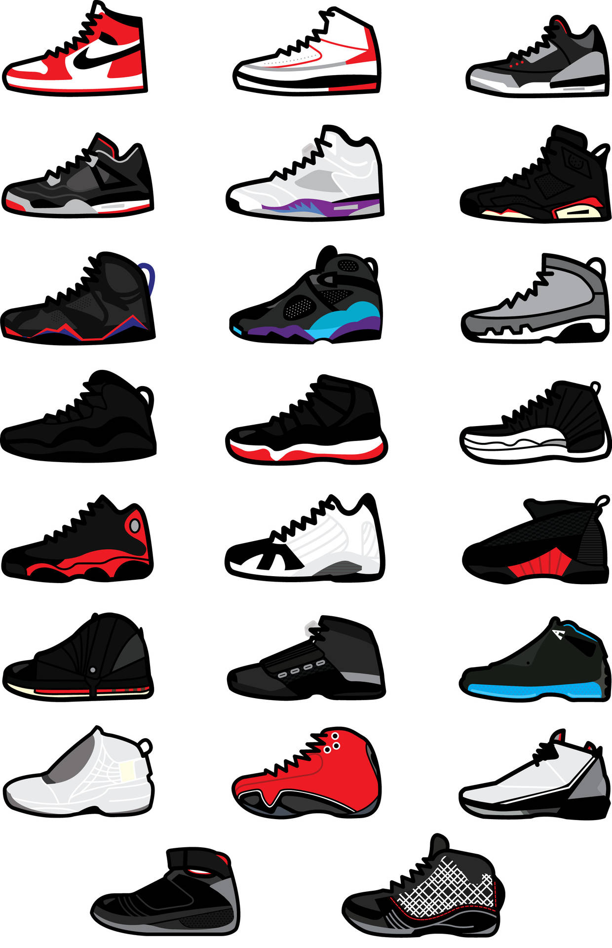 Air Jordan Cartoon Shoe Art Wallpaper